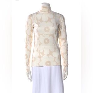 Marimekko Cream Floral Turtleneck Top
